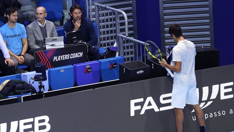 Fans got their first look at off-court coaching during last year's Next Gen ATP Finals, which often serves as a testing ground for innovations that may roll out to the main tour.