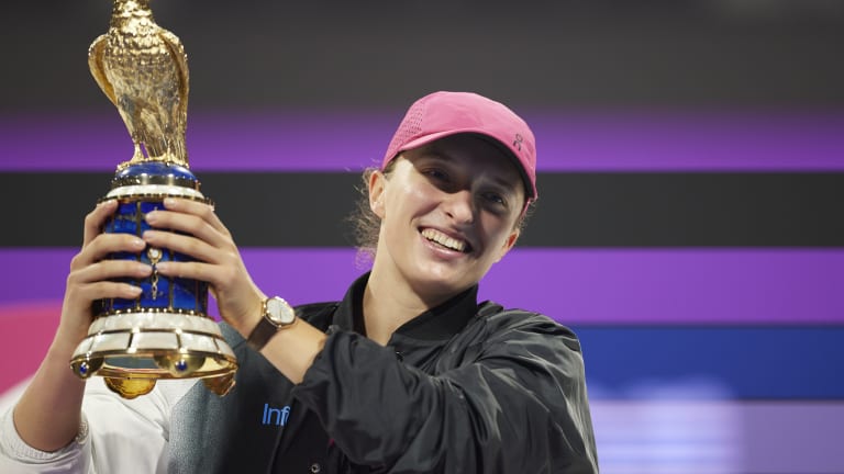 Swiatek three-peated in Doha, the first woman since Serena Williams in Miami (2013-15) to win three straight titles at a WTA event.