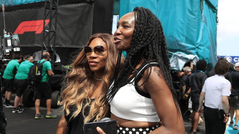 Serena and Venus Williams at the Formula 1 Crypto.com Miami Grand Prix, last year in Florida.