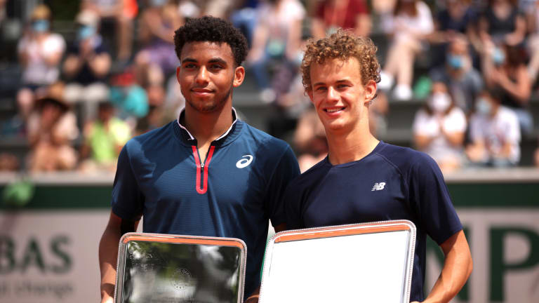 Less than two years ago, Fils (L) and Van Assche (R) met for the Roland Garros junior title.