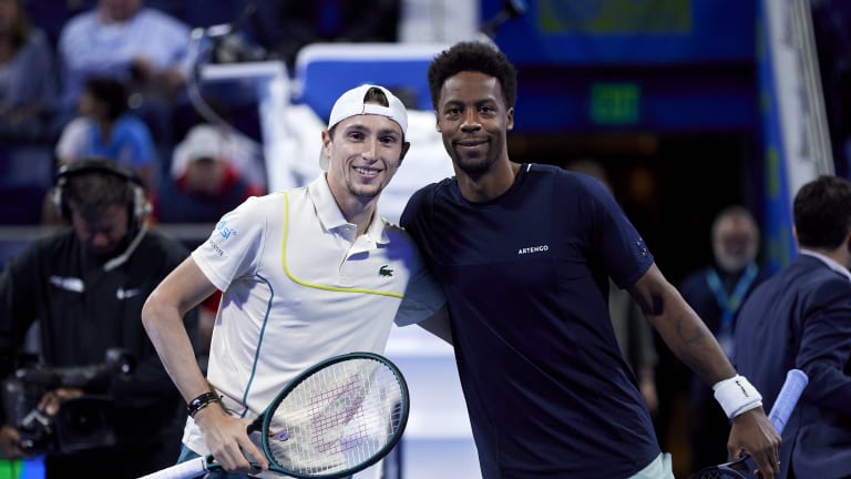 Ugo Humbert and Monfils, before their match in Doha. “I love this guy since I'm really young,” says the young Frenchman. “He was one of my idols.”