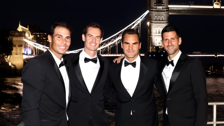 The Big 4 have won Wimbledon every year since 2003—Federer eight times (2003, 2004, 2005, 2006, 2007, 2009, 2012, 2017), Djokovic seven times (2011, 2014, 2015, 2018, 2019, 2021, 2022), Nadal twice (2008, 2010) and Murray twice (2013, 2016).