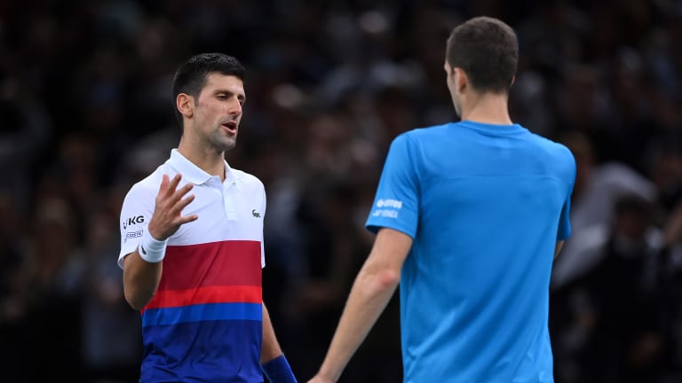 Djokovic was originally up 4-1 in the third set against Hurkacz, but eventually found himself locked at 5-all in a third set tie-break.