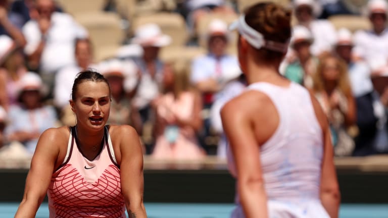 Sabalenka last played Svitolina at Roland Garros in June; as expected, the match ended without a handshake at net.
