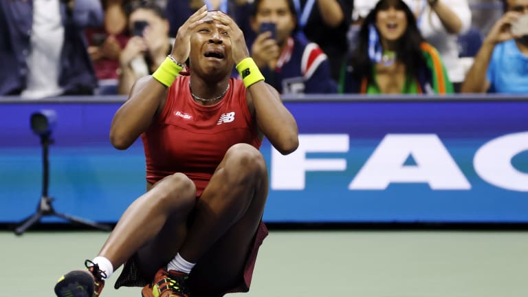 Gauff's winning moment in New York was a euphoric combination of celebration and relief.