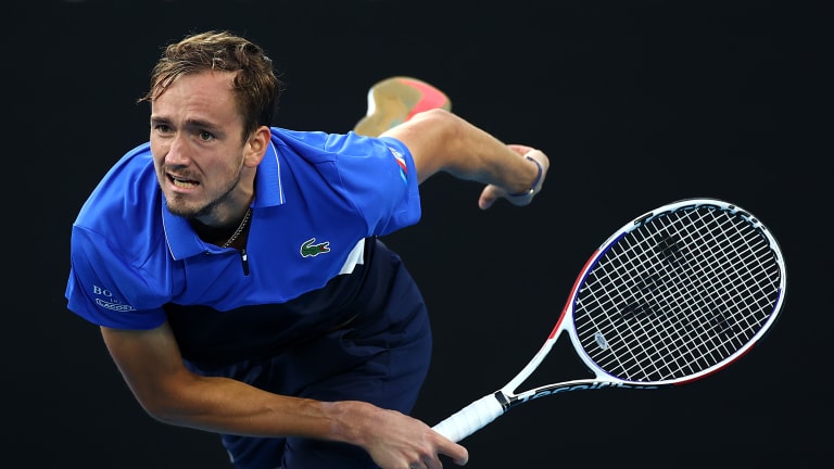 In first Slam match since US Open final, Medvedev handles Tiafoe test