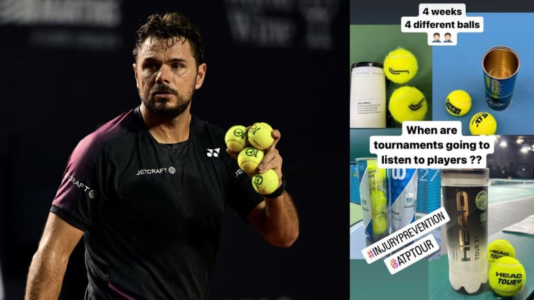 Stan Wawrinka has taken to social media to highlight the issues caused by the ever-changing balls used on tour.