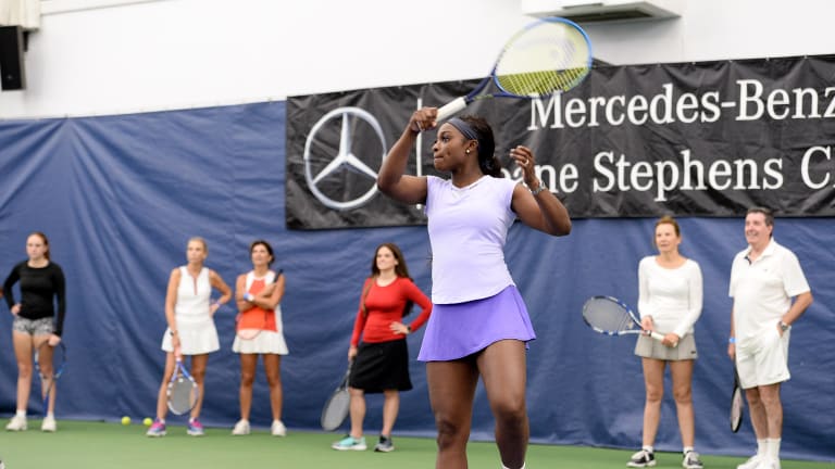 Sloane Stephens hosts a private Tennis clinic with Mercedes-Benz before the 2019 US Open.