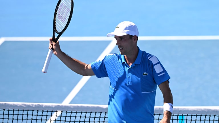 In his second-round match, Bautista Agut conceded just four games against Philipp Kohlschreiber.