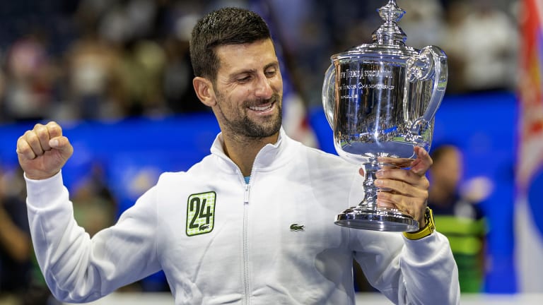 Djokovic's crisp white jacket with a green "24" patch gave fans plenty to talk about after his win at the US Open.