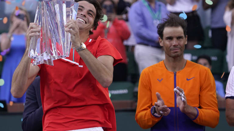 Fritz lifted an ATP Masters 1000 title for the first time on Sunday; Nadal was vying for a record-tying 37th.