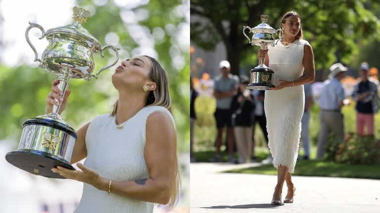 Another Australian Open title, and another dress by an Australian designer for Sabalenka in Melbourne.