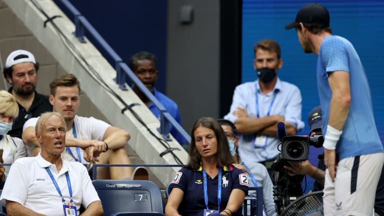 Murray was vocal throughout a nearly five-hour first-rounder, including to tournament officials about Tsitsipas' actions.