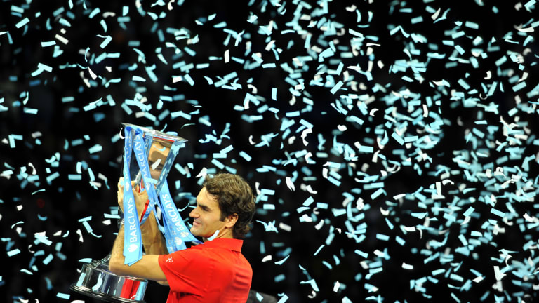 2010—Federer won his fifth ATP Finals crown at the expense of just one set, after winning 6-3, 3-6, 6-1 against Nadal in the final.