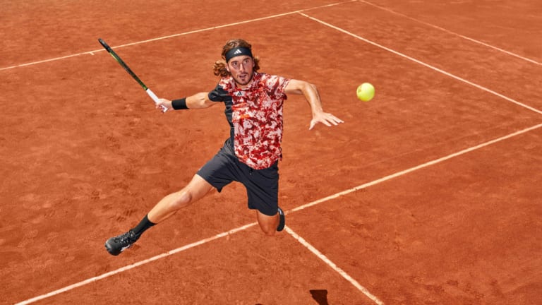 Tsitsipas is the defending runner-up at Roland Garros, where he'll be wearing this new number from Adidas.