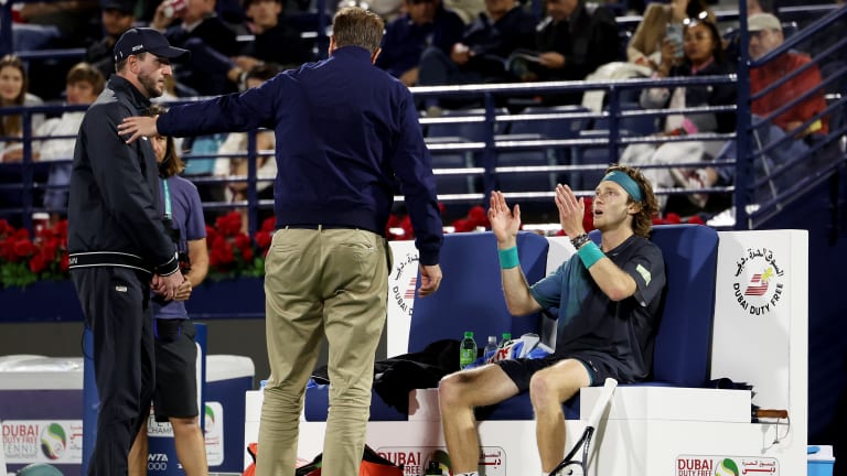 A Russian-speaking official brought attention to Rublev's outburst at the linesman.