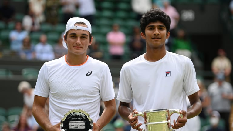 “There’s no time of my life when I’ve not been aware of tennis,” says Lilov (left), who finished runner-up at Wimbledon juniors last summer.