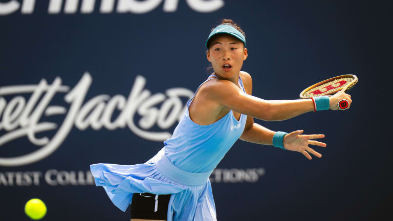 Zheng defeated Irina Begu and No. 12 seed Liudmila Samsonova in three sets to reach the fourth round in Miami.