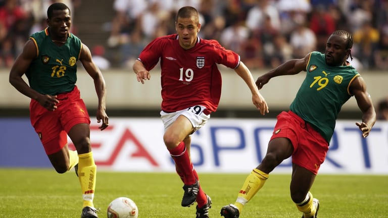 Cameroon's sleeveless shirts were banned from the 2002 World Cup, but made an appearance during pre-tournament friendlies.