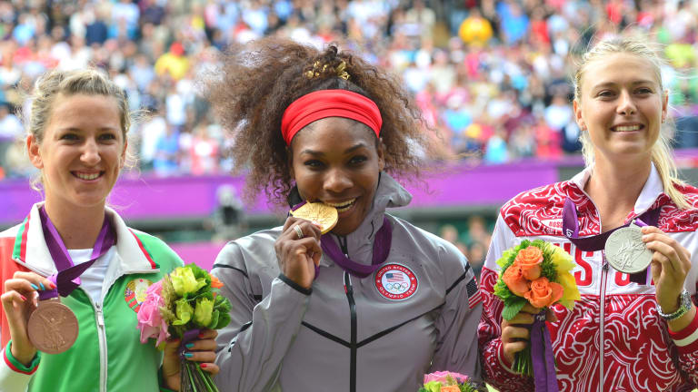 Serena completed her Career Golden Slam in singles and doubles by winning Olympic gold in singles in London in 2012, defeating Victoria Azarenka in the semifinals, 6-1, 6-2, and Maria Sharapova in the final, 6-0, 6-1.