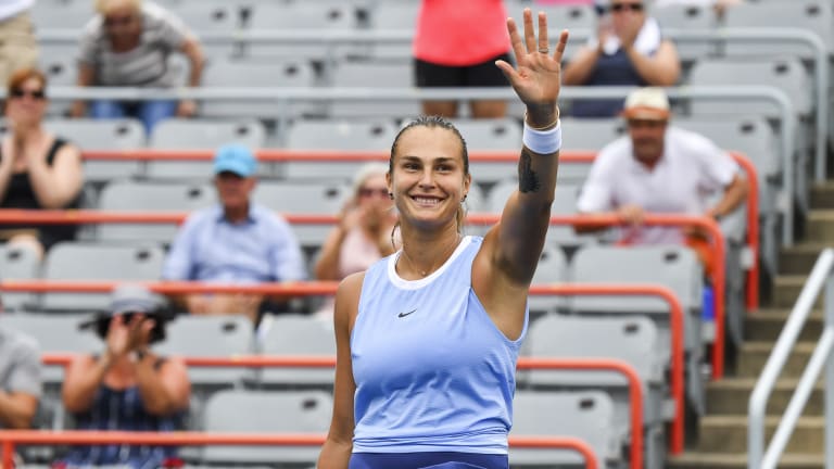 Sabalenka survived a thrilling three-setter with Sloane Stephens in her opening match.