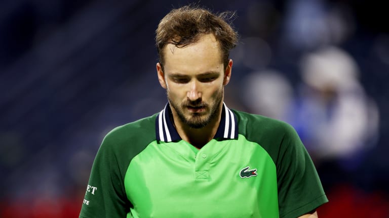 Medevev, the Australian Open runner-up, took a rare straight-set loss to the on-fire Frenchman.