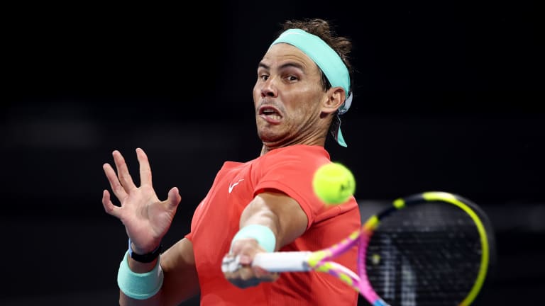 According to Tennis Abstract, Rafael Nadal has hit 77.7 percent of third-ball forehands in his career.