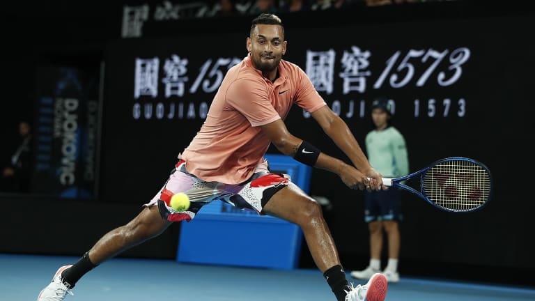 Aussie Open Day 2
looks: Kyrgios 
kicks off in style