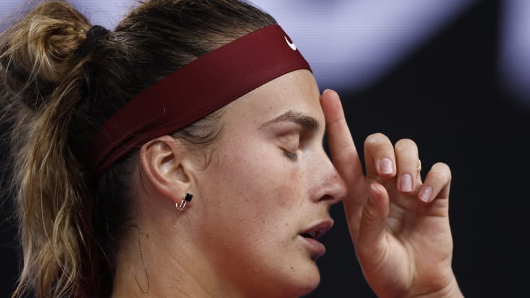 Second-seeded Sabalenka lost a third-set tiebreaker, 10-7 to Kaia Kanepi, to see her Australian Open end in the fourth round.