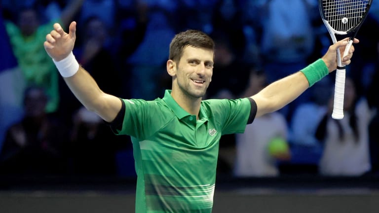 By lifting his sixth ATP Finals trophy, Djokovic has now tied Federer for the all-time record for most ATP Finals titles.