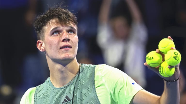 Mensik got the first three Top 50 wins of his career en route to the Doha final, over No. 24 Alejandro Davidovich Fokina, No. 50 Andy Murray and No. 5 Andrey Rublev.