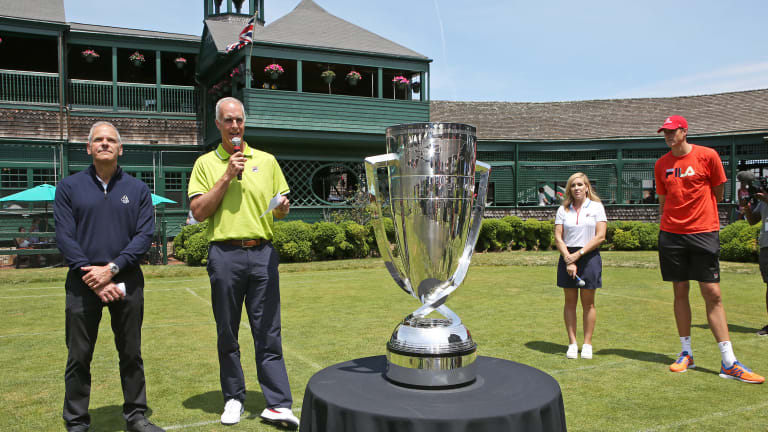 Laver Cup trophy 
finds home in 
Newport for summer