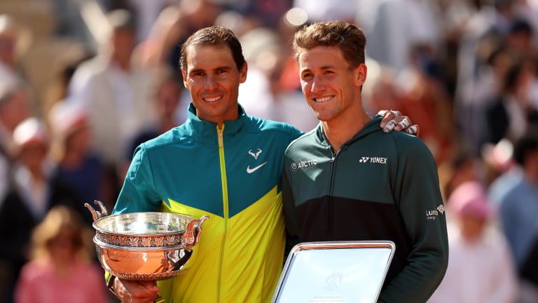 Casper Ruud's many practice sessions with Rafael Nadal ultimately didn't help him make a dent against the Spaniard at this year's Roland Garros final.