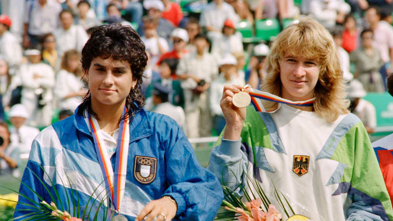 On this day, in Seoul, Korea, Graf defeated Gabriela Sabatini in the finals of the Olympics.