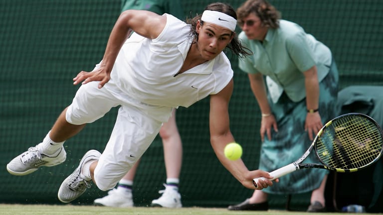 For Wimbledon that year, the Spaniard went for an elevated take on the sleeveless-capri look with a zip-up top.