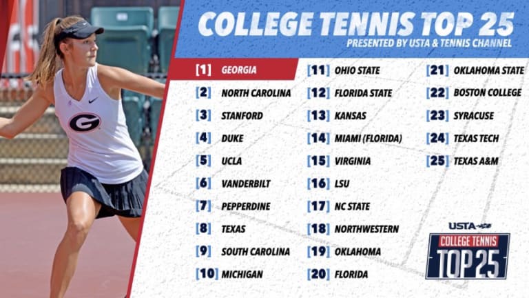 Tennis Channel/USTA College Tennis Top 25 Rankings: Feb. 13