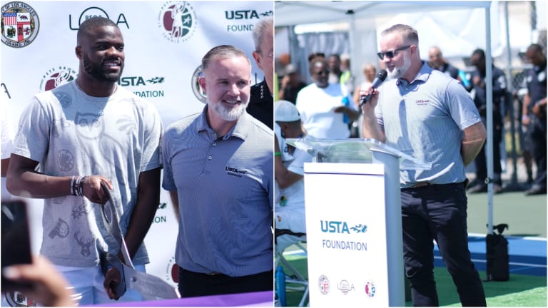 Howland was joined by Tiafoe for the court dedication.