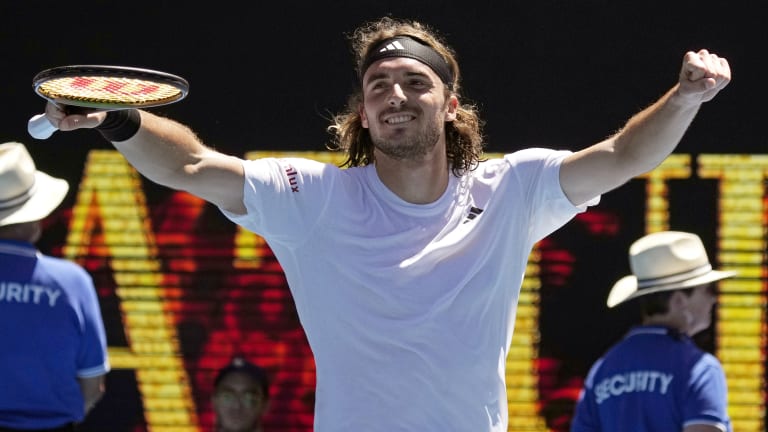 Tsitsipas went 21 for 25 at the net Friday.