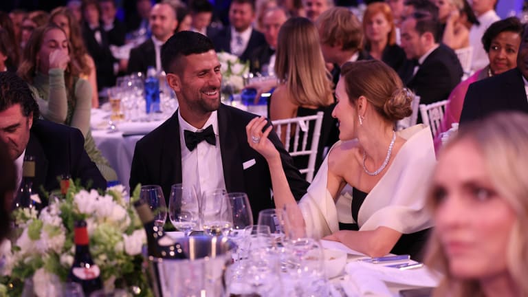 Djokovic and wife Jelena during the Laureus World Sports Awards ceremony at Galería De Cristal in Madrid.