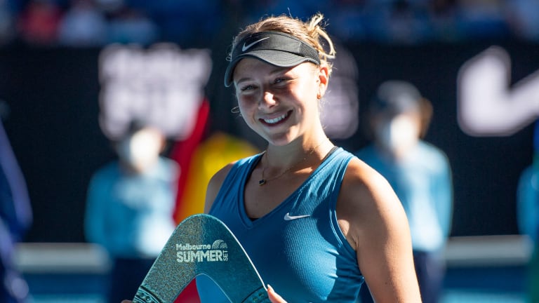 Anisimova returned to the winners' circle in Melbourne with her first title win since 2019.