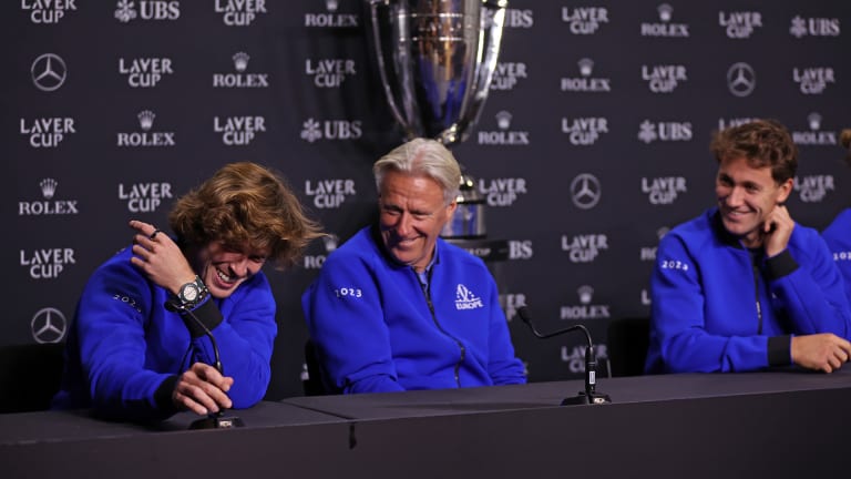 “I forgot the question, but I'm not agree with Casper!” said a grinning Rublev during a Laver Cup press conference.