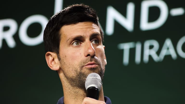 "I think it was a wrong decision. I don't support that at all," said Djokovic, pictured here during a pre-tournament interview.