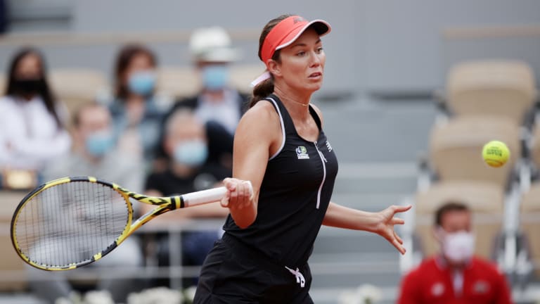 Collins played a tough two-setter against Serena Williams at Roland Garros (Getty Images).