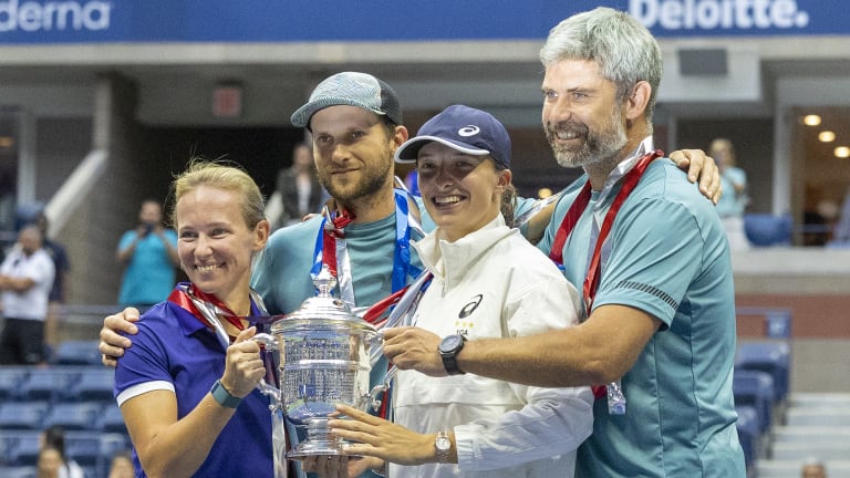 Swiatek lifted her third Grand Slam trophy at the US Open, and Break Point cameras captured an insider's look into her winning fortnight.