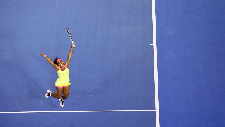 #19: 2015 Australian Open—On her way to a second “Serena Slam," the world No. 1 took her sixth Melbourne title with a 6-3, 7-6 (5) win over Maria Sharapova.