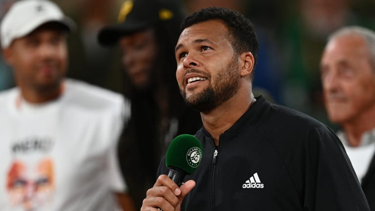 Tsonga was joined by friends and family after his final match—one that, like so many before it, captivated a capacity crowd.