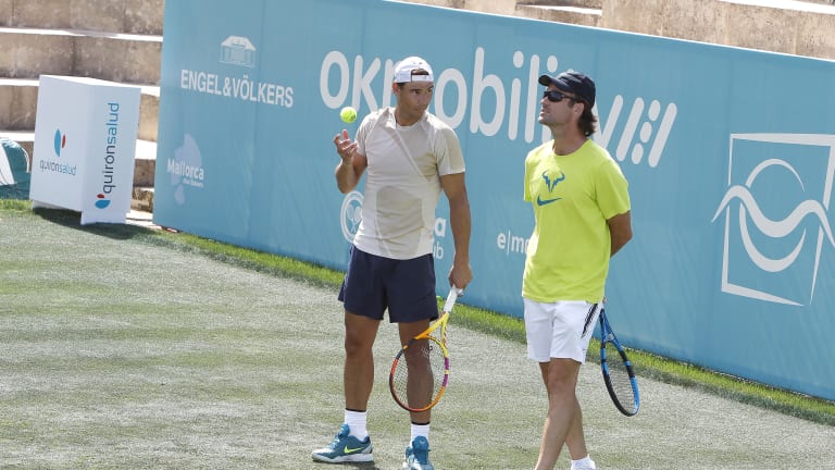 Nadal trained in Mallorca before making the decision to proceed with heading to London.