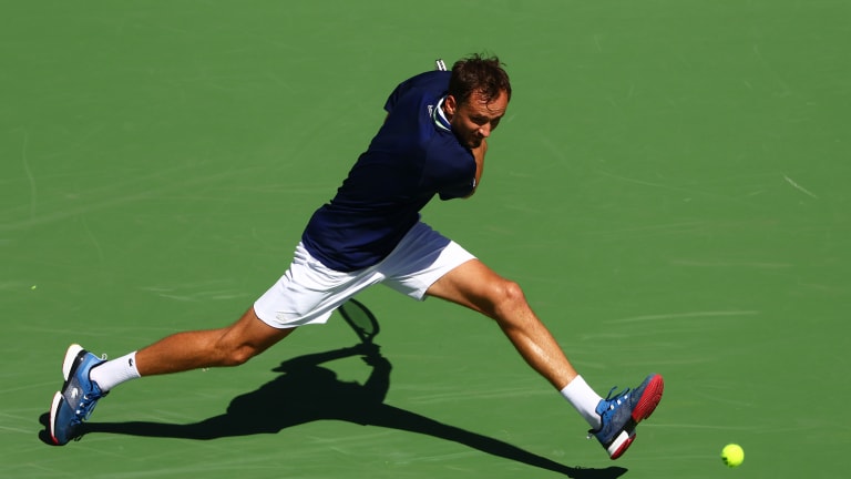 In his debut event as world No. 1, Medvedev was tripped up by Gael Monfils at Indian Wells. Novak Djokovic returned to the top spot as a result.