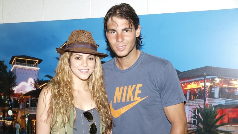 Colombian singer Shakira snapped this photo with Rafael Nadal in 2009, the same year he starred in her music video for "Gypsy".