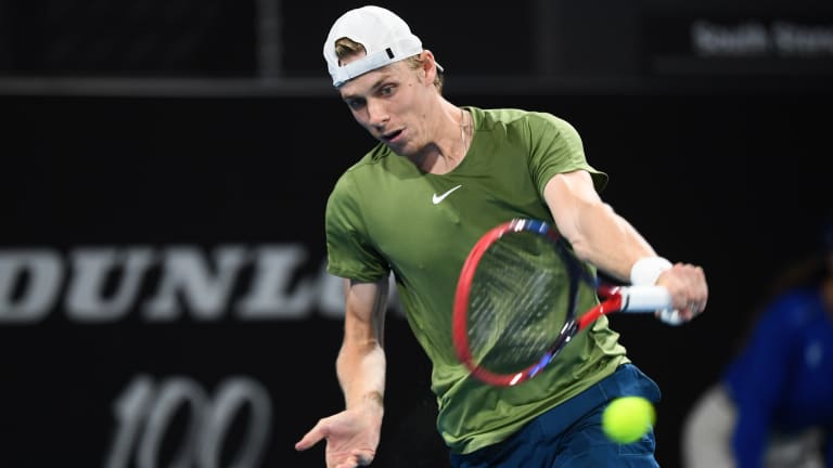 Denis Shapovalov lets loose on a backhand with his VCORE 95